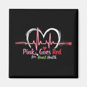 AKA Pink Goes Red Heart Gezondheidsvoorlichting Ko Magneet