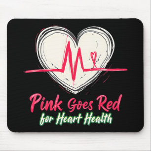 AKA Pink Goes Red Heart Gezondheidsvoorlichting Ko Muismat