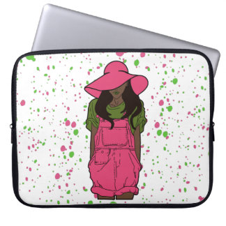 AKA Roze en Groene Waterverf Laptop Sleeve