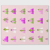 AKA Roze en Groene Zwarte vrouw Cadeaupapier (Vlak)