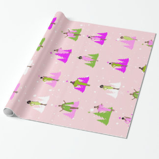 AKA Roze en Groene Zwarte vrouw Cadeaupapier
