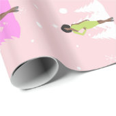 AKA Roze en Groene Zwarte vrouw Cadeaupapier (Rol Hoek)