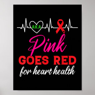 AKA roze gaat rood voor hartgezondheidsbewustzijn  Poster