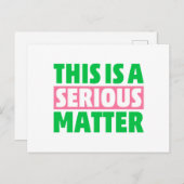 AKA Sorority Dit is een ernstige zaak uit 1908 Briefkaart (Voorkant / Achterkant)