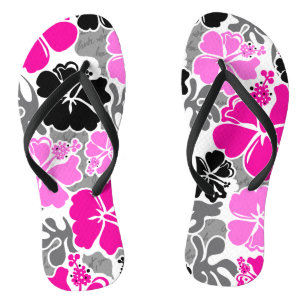 Akahai Hawaiian Hibiscus Tropical Floral Teenslippers