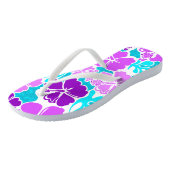 Akahai Hawaiian Hibiscus Tropical Floral Teenslippers (Schuin)