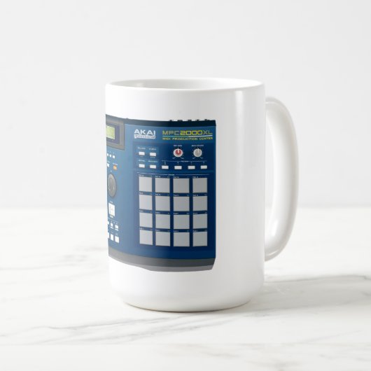 Akai MPC 2000xl trommelmachine blauw Koffiemok (Voorkant rechts)