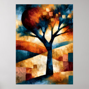 Akai Taiyō Boom Japanse Geometrische Landschapskun Poster
