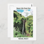 Akaka Falls Hawaii Waterfall Tropical Landscape Briefkaart (Voorkant / Achterkant)