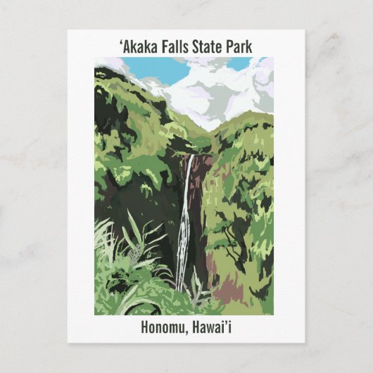 Akaka Falls Hawaii Waterfall Tropical Landscape Briefkaart (Voorkant)