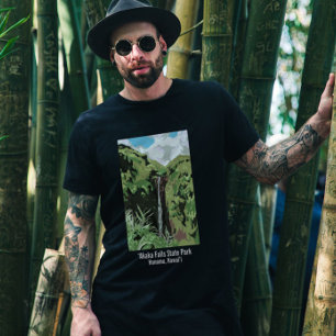 Akaka Falls Hawaii Waterval Tropisch Landschap T-shirt