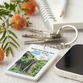 Akaka Falls Hawaii Waterval Tropisch Persoonlijk Sleutelhanger