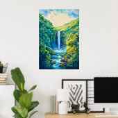 Akaka Falls State Park Aquarel Poster (Thuiskantoor)
