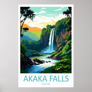 Akaka Falls State Park Vintage Reisposter Ski Poster