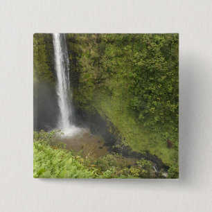 Akaka-waterval, Hamakua-kust, eiland Hawaii, Vierkante Button 5,1 Cm