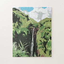 Akaka-waterval Hawaiaanse Waterval Tropisch Landsc Legpuzzel
