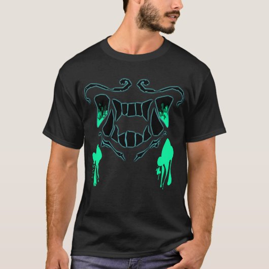 Akali Demon Masker Blacklight T-shirt (Voorkant)