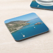 Akamas kustlijn met boten bier onderzetter (Linkerzijde)