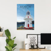 Akaroa Nieuw-Zeeland Reisposter Poster (Thuiskantoor)