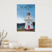 Akaroa Nieuw-Zeeland Reisposter Poster (Keuken)
