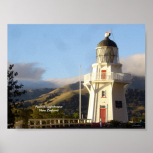 Akaroa-vuurtoren Poster
