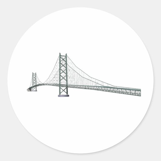 Akashi Kaikyo Suspension Bridge: Pearl Bridge Ronde Sticker (Voorkant)