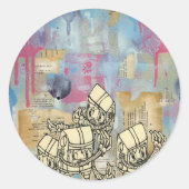 Akayo Robots Ronde Sticker (Voorkant)