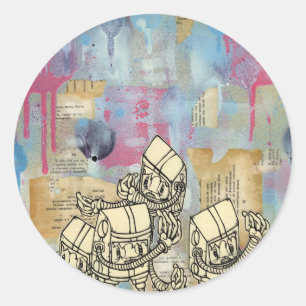 Akayo Robots Ronde Sticker