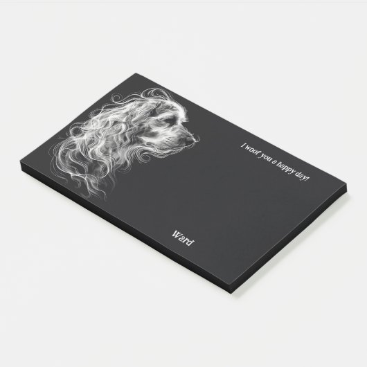 Akbash Abstract Art Dog Naam Post-it® Notes (Schuin)