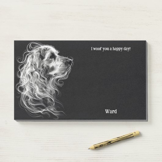 Akbash Abstract Art Dog Naam Post-it® Notes (Op bureau)