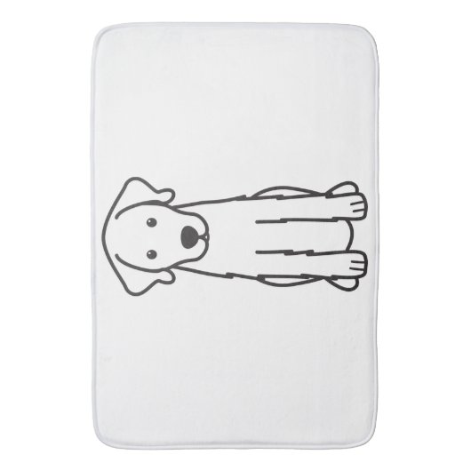 Akbash Dog Cartoon Badmat (Voorkant Verticaal)