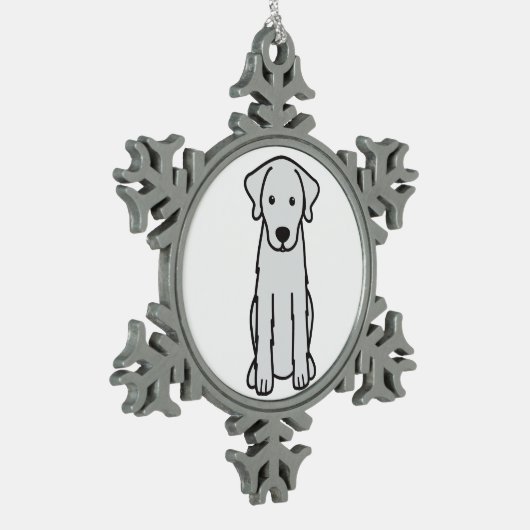 Akbash Dog Cartoon Tin Sneeuwvlok Ornament (Links)