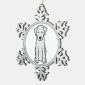 Akbash Dog Cartoon Tin Sneeuwvlok Ornament (Rechts)