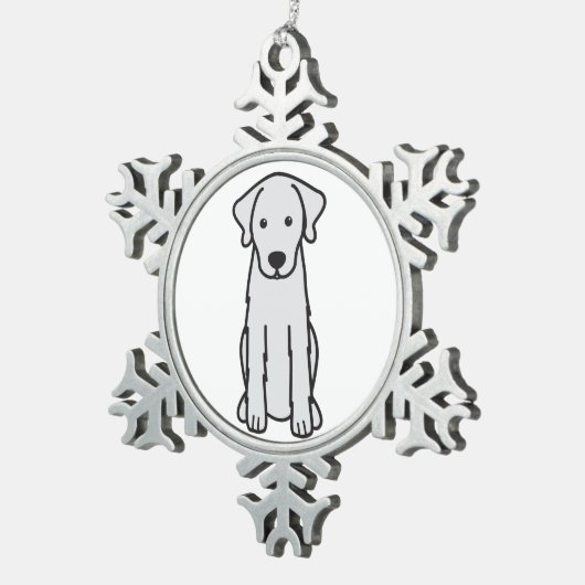 Akbash Dog Cartoon Tin Sneeuwvlok Ornament (Rechts)
