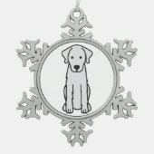 Akbash Dog Cartoon Tin Sneeuwvlok Ornament (Voorkant)