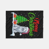 Akbash Dog Kerstboom Lichten Grappige Kerstmis Akb Fleece Deken (Voorkant (Horizontaal))