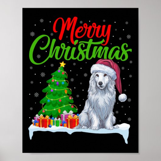 Akbash Dog Kerstboom Lichten Grappige Kerstmis Akb Poster (Voorkant)