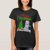 Akbash Dog Kerstboom Lichten Grappige Kerstmis Akb T-shirt (Voorkant)