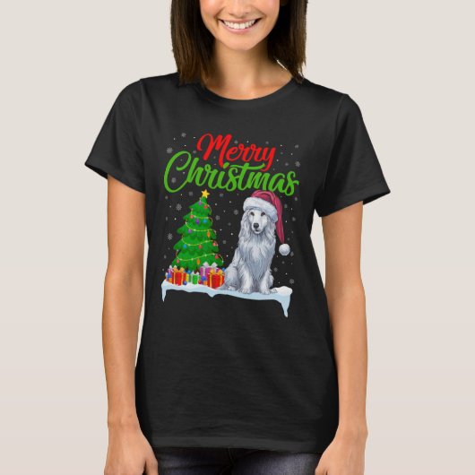 Akbash Dog Kerstboom Lichten Grappige Kerstmis Akb T-shirt (Voorkant)