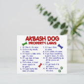 AKBASH DOG Property Laws 2 Briefkaart (Staand voorkant)