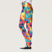 Akbash geometrisch kleurrijk gepersonaliseerd patr leggings (Links)