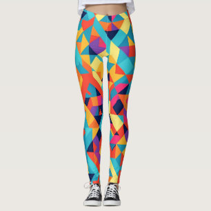Akbash geometrisch kleurrijk gepersonaliseerd patr leggings