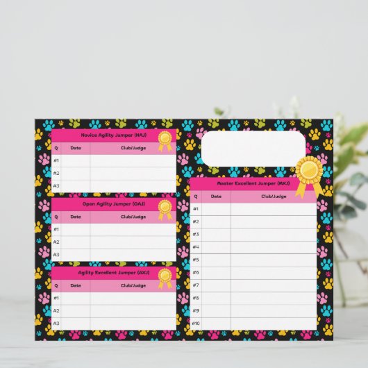 AKC Agility Master Jumper Titel Tracker Kaart (Staand voorkant)
