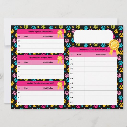 AKC Agility Master Jumper Titel Tracker Kaart (Voorkant)