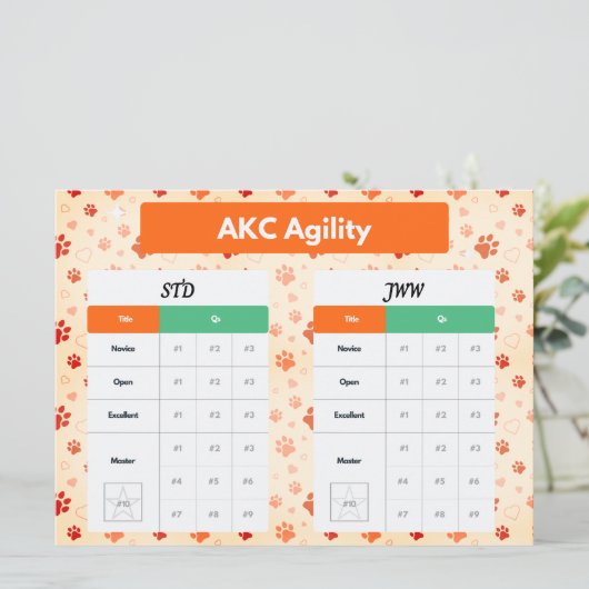 AKC Agility Master STD & JWW Titels Tracker (Staand voorkant)