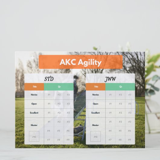 AKC Agility Master STD & JWW Titels Tracker (Staand voorkant)