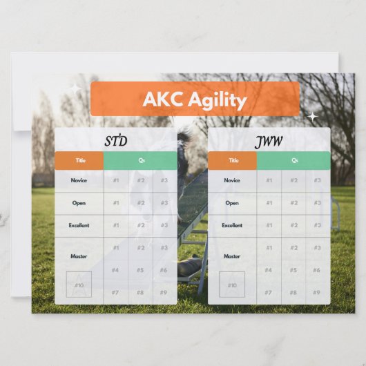 AKC Agility Master STD & JWW Titels Tracker (Voorkant)