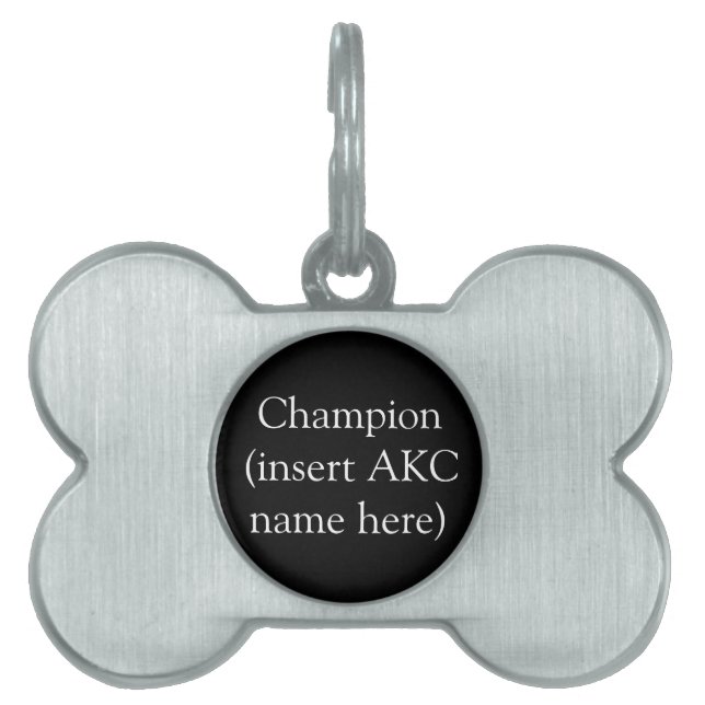 AKC Champion Gepersonaliseerd Label Huisdieren Naamplaatje (voorkant)