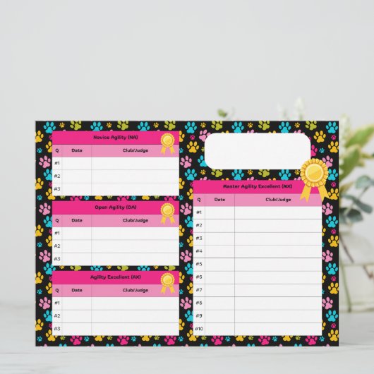 AKC Standaard Agility Master Title Tracker Kaart (Staand voorkant)