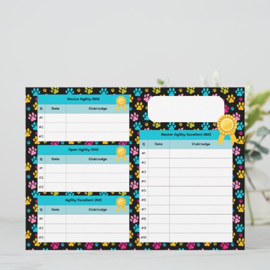 AKC Standaard Agility Master Title Tracker Kaart (Staand voorkant)